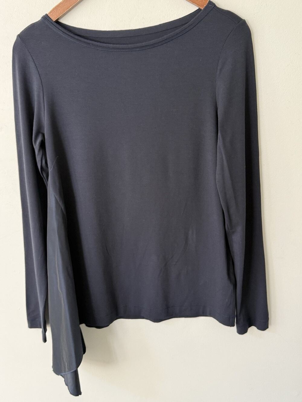 XD Xenia Design Tunic Womens Small Black Lagenlook Long Sleeve Top Asymmetrical